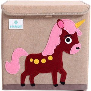 NWT Bearcubs Toy Box - Folding Canvas Small Cube Toy Chest for Toy Storage NEW